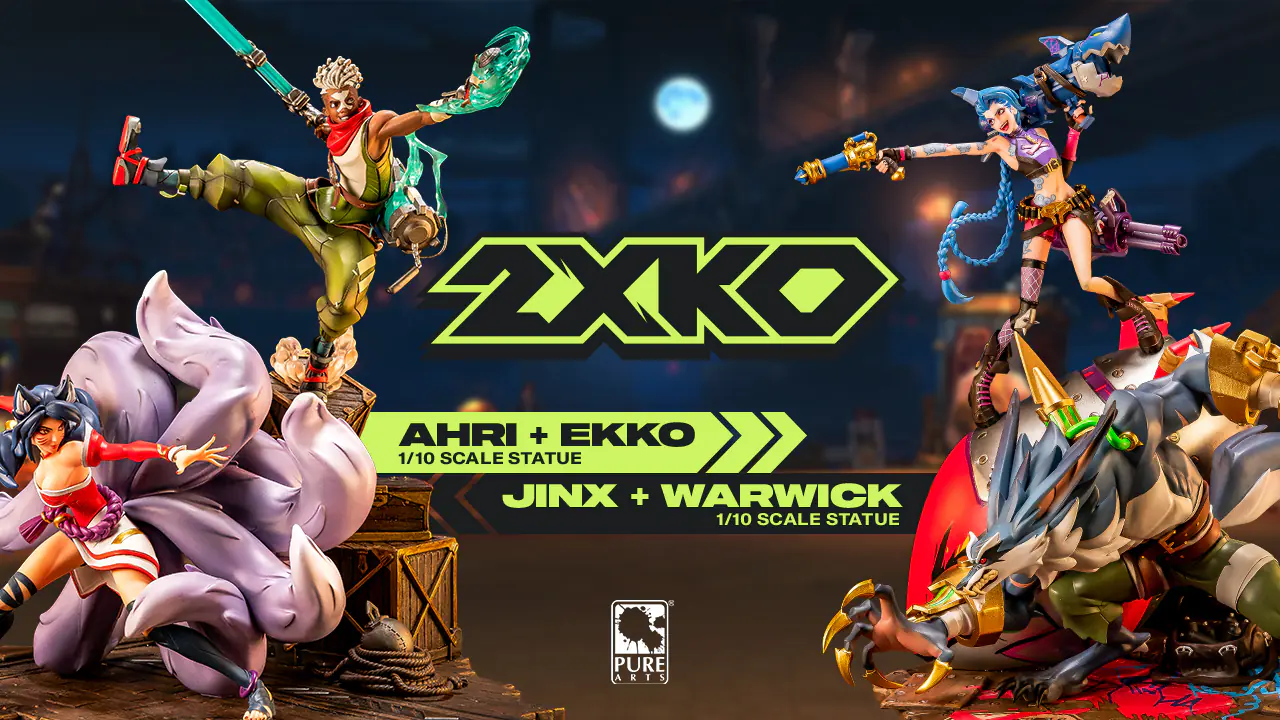 PUREARTS 2XKO Ekko and Ahri 1-10 Scale Diorama - Jinx & Warwick 1/10 scale diorama Statue BigFan Merch