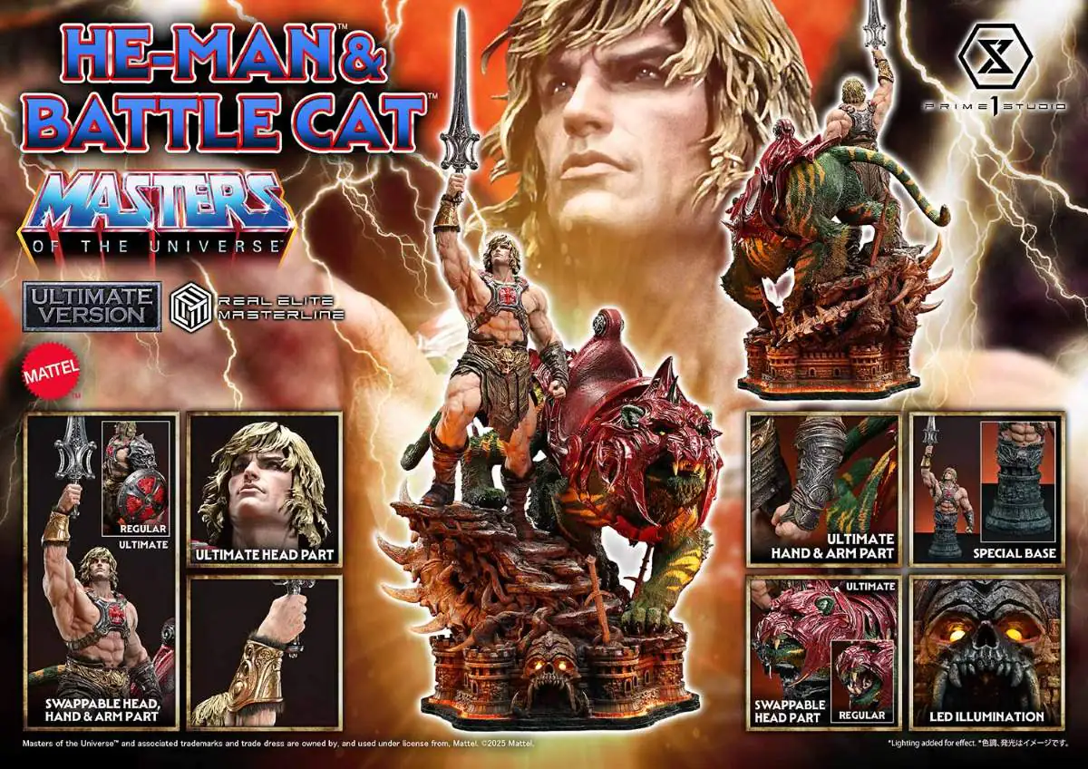 Prime 1 Studio He-Man and Battle Cat Ultimate Bonus Version 1-4 Scale Statue BigFan Merch