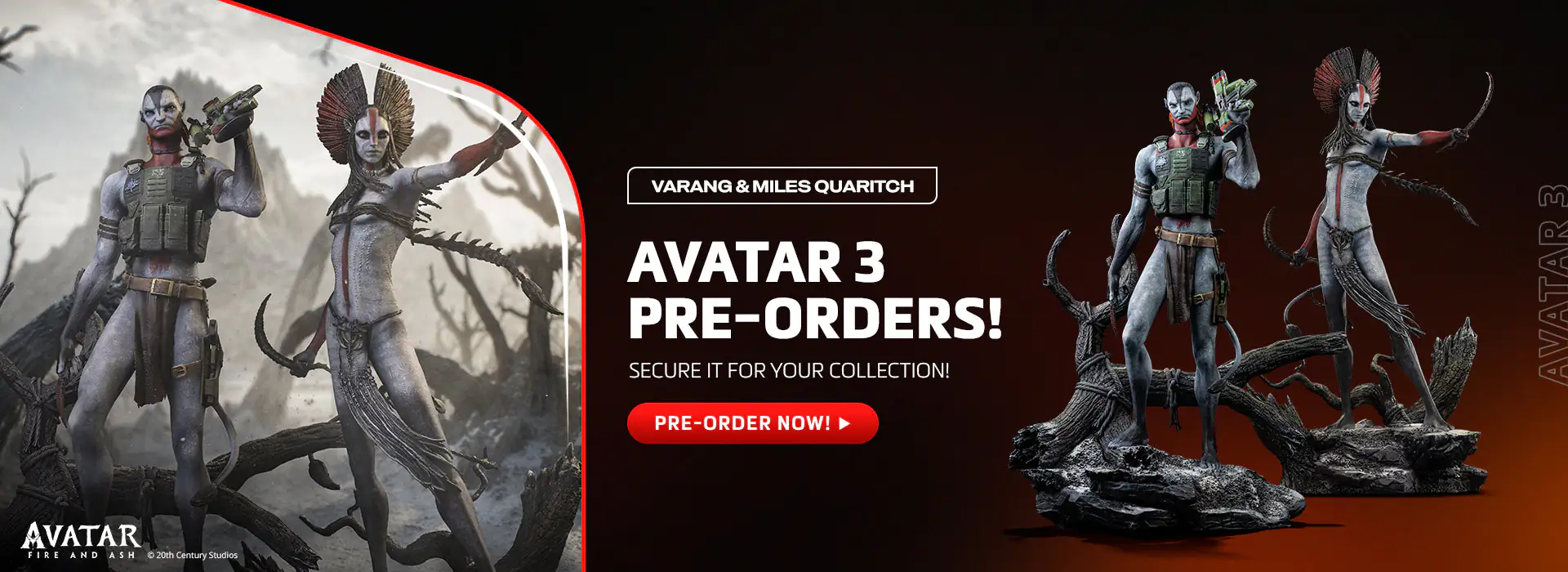 iron studios avatar 3 fire and ash Varang and Miles Quaritch statue 1/10 scale at BigFan Merch