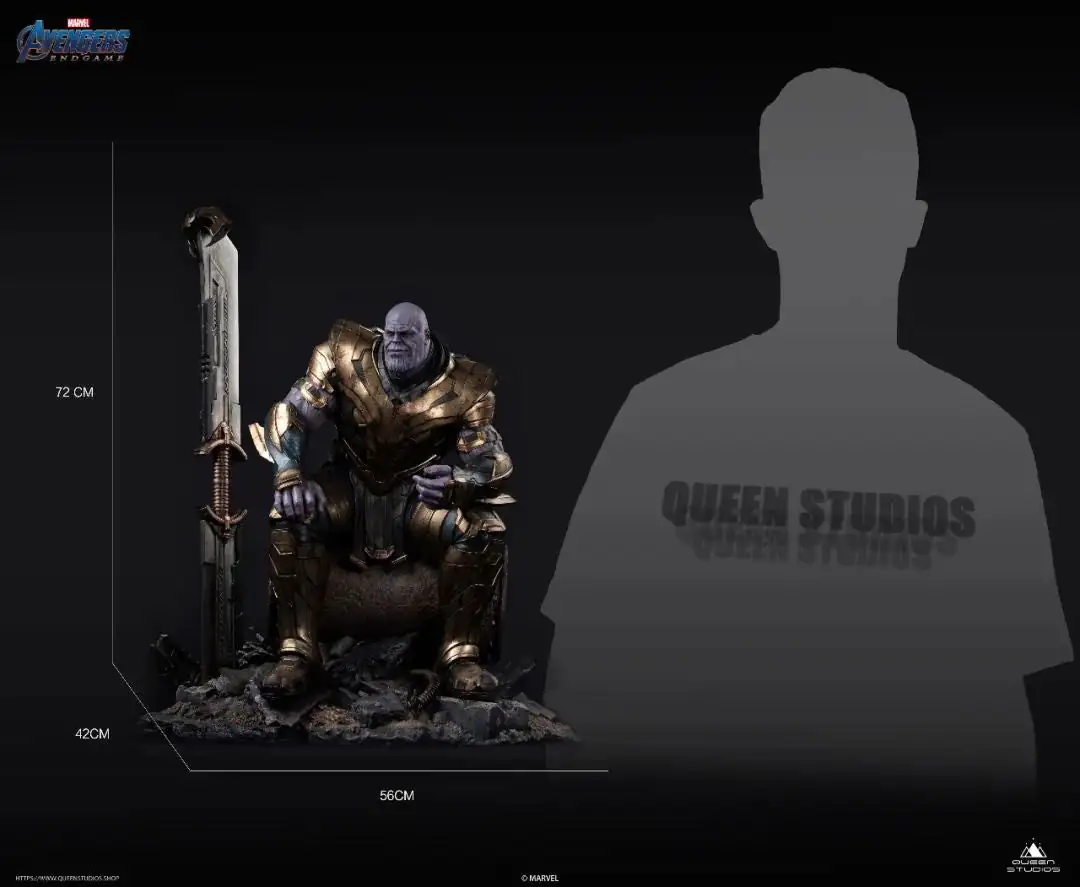 queen studios Thanos Endgame Premium Version 1/4 Scale Statue size-bigfan merch