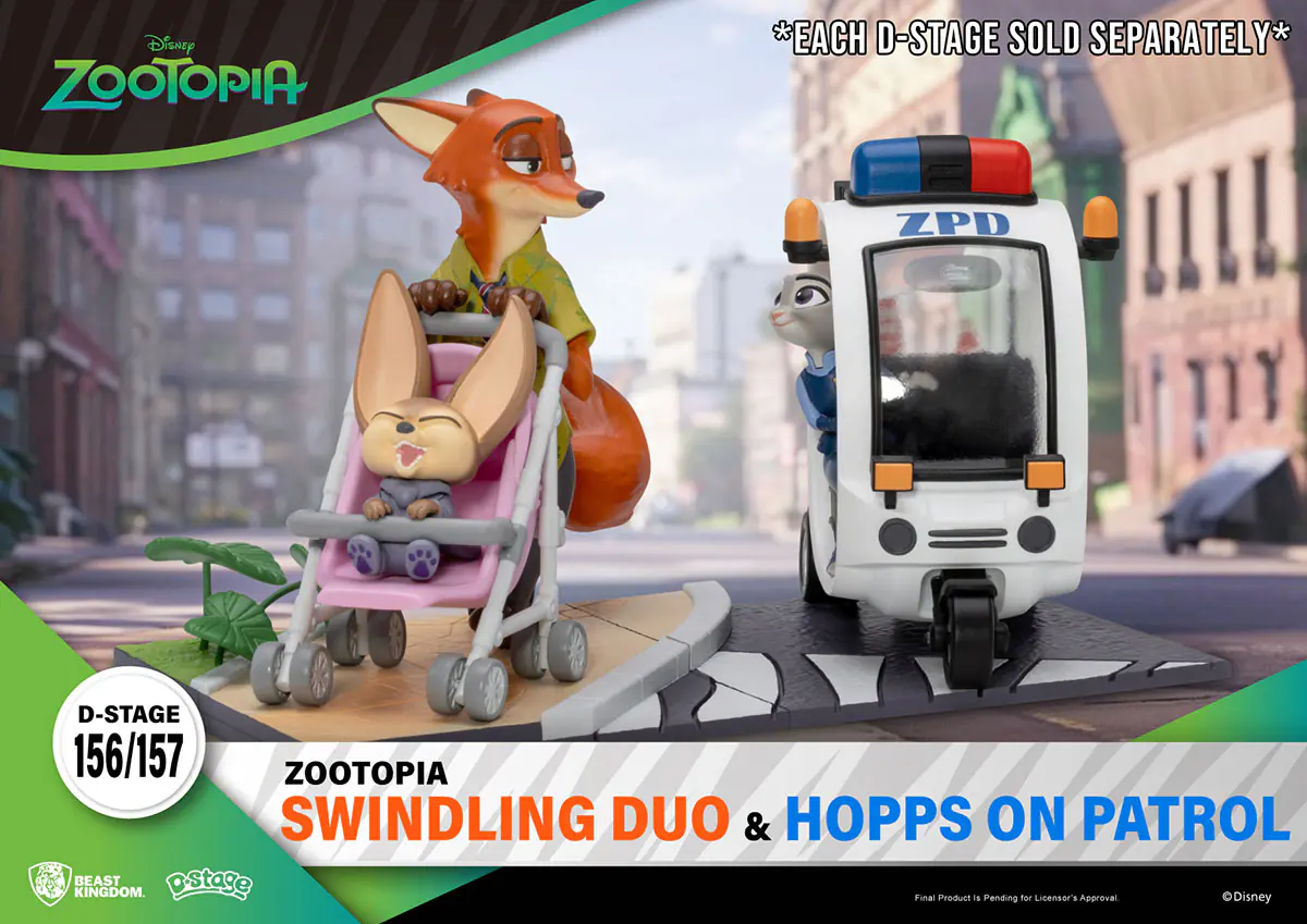 Beast Kingdom Zootopia Swindling Duo DS-156 and Hopps on Patrol DS-157 D-Stage Statue BigFan Merch