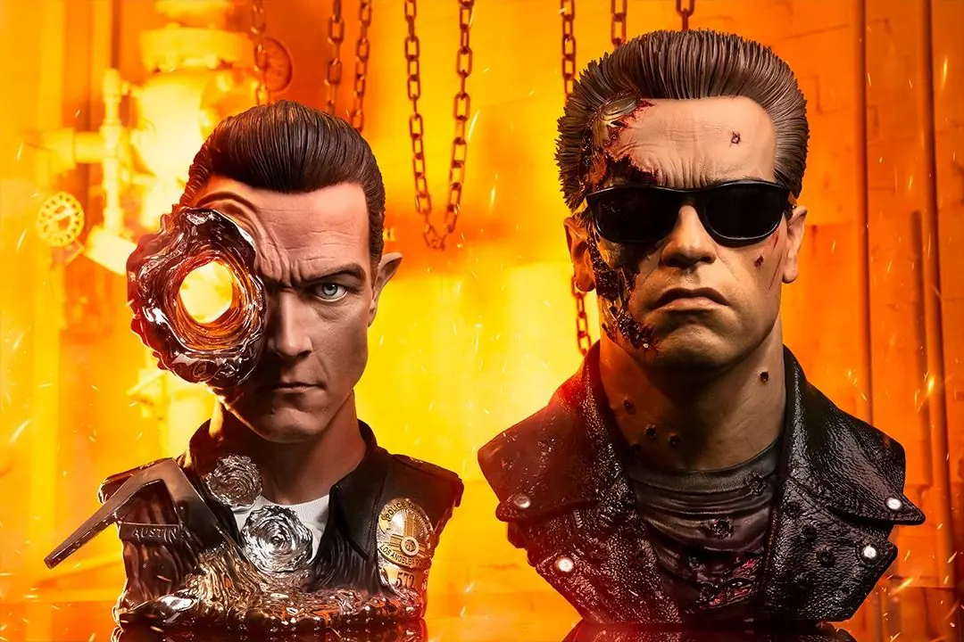 PureArts Terminator 2 T-800 Model 101 Battle Damaged Bust Art Mask 1-1 Scale BigFan Merch