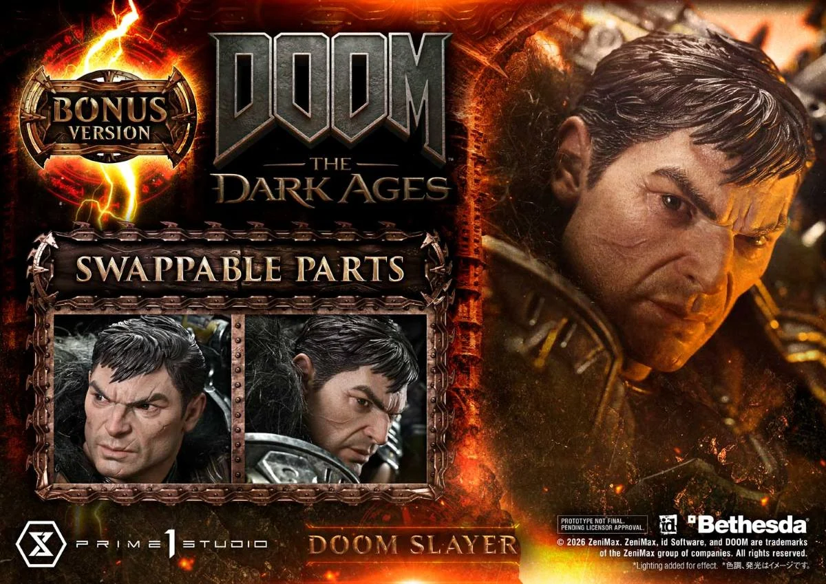 Prime 1 Studio Doom Slayer Statue Deluxe Bonus Version 1/4 Scale Doom The Dark Ages BigFan Merch